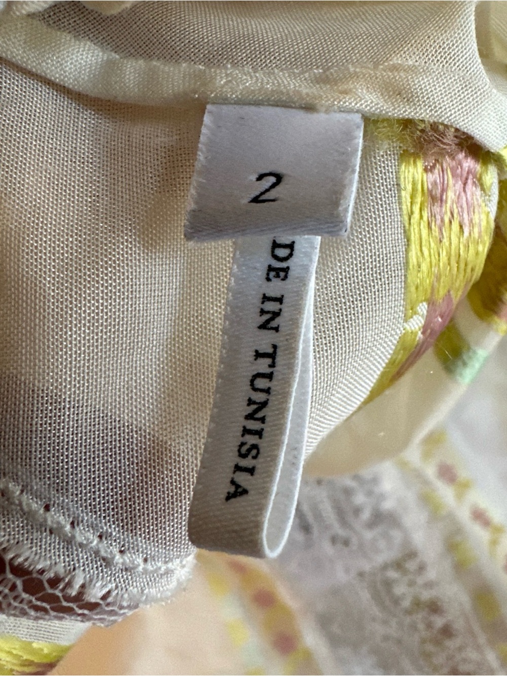 Sandro Paris Rosane Floral Stripe Ruffle-Neck Blouse - Cream size 2 - Picture 13 of 14